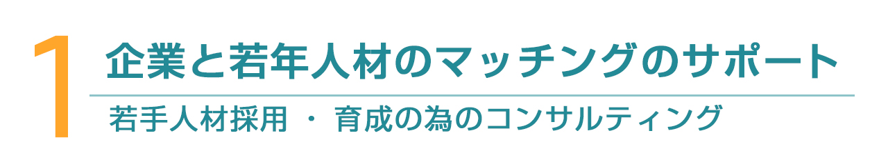 企業と若年人材のマッチングのサポート 若手人材の採用・育成のためのコンサルティング